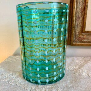 Highly Decorative Handblown Large Original Art Glass Vase/Statement Centerpiece